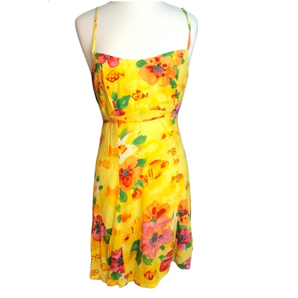 Jams World Vintage Colorful Tropical Floral and Fish Print Sundress Large